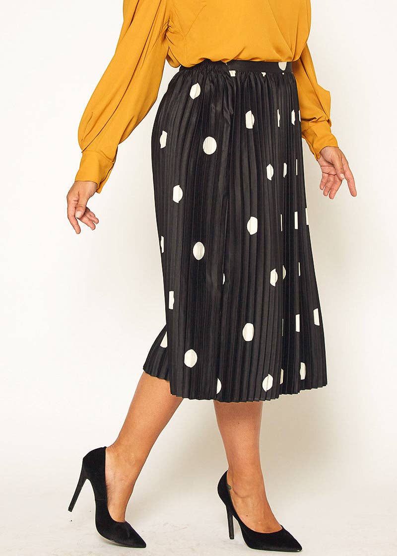 Polkadot Pleated Skirt