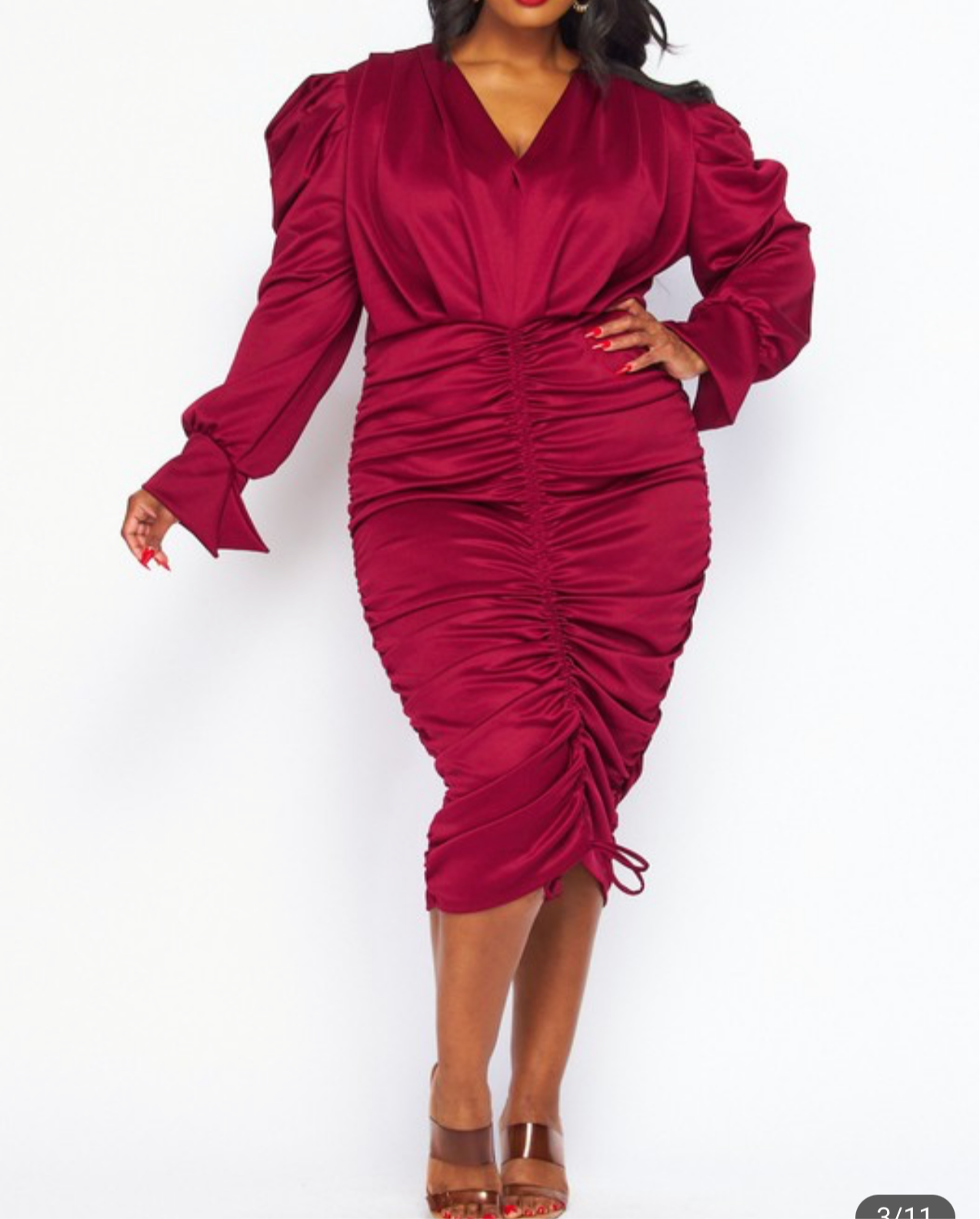 Wine Ruffle dress