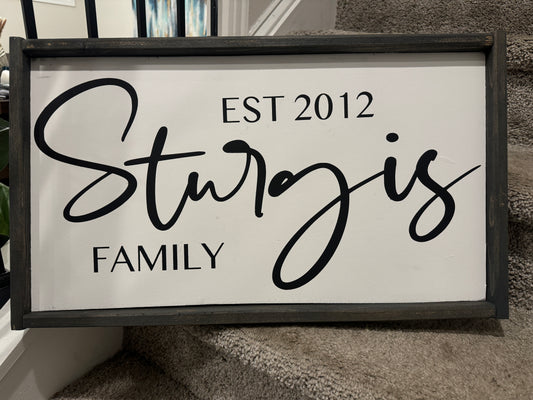 Last Name Framed Sign