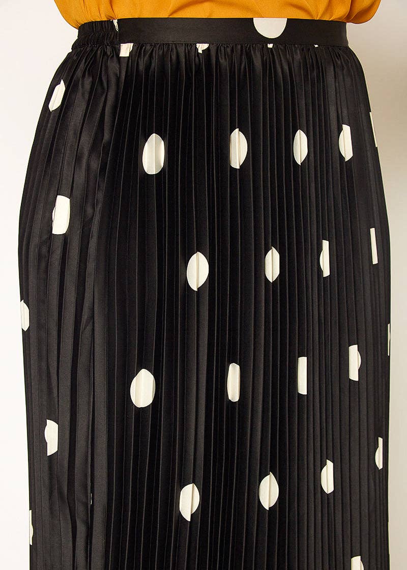 Polkadot Pleated Skirt